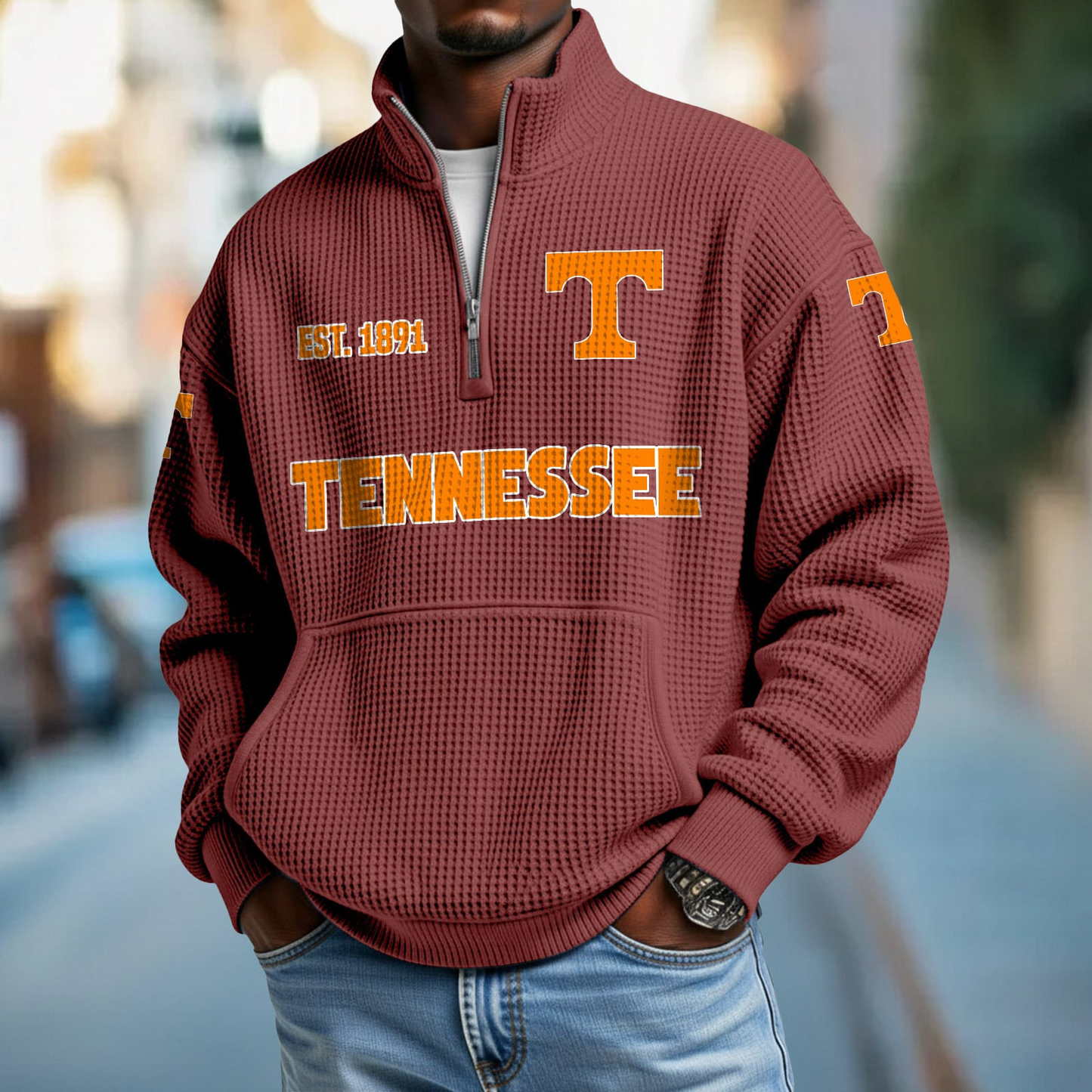 TENN x College Football - Waffle Stand Collar Half Zip Sweatshirt DatND DVT