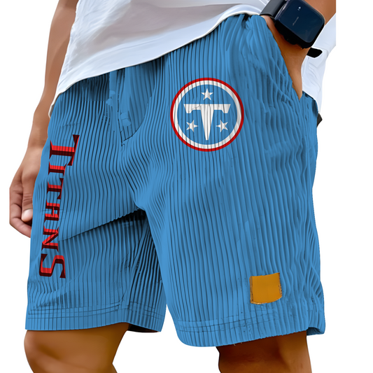 TEN x NFL Vintage Embroidered Logo Corduroy Stylish Lace-up Casual Shorts DATND TANTD 220526