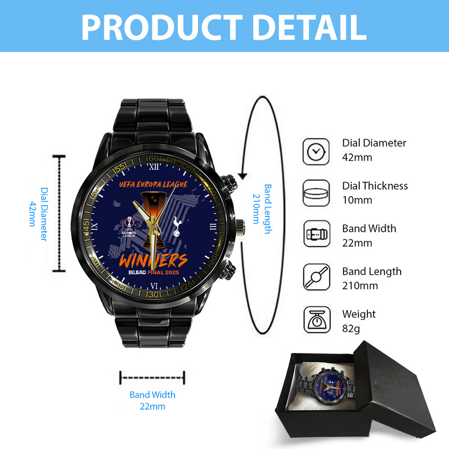TOT Black Stainless Steel Watch NDD