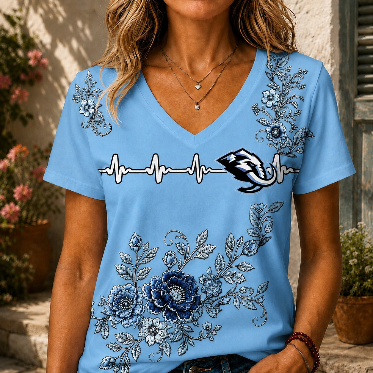 UM x NHL Luxury Women V-Neck Shirt
