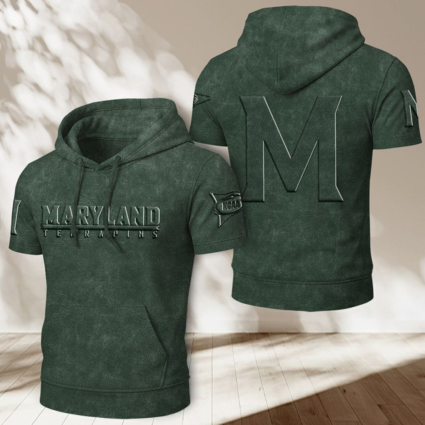 UMD x NCAA Half Sleeve Hoodie T-Shirt DatND ThuongNH