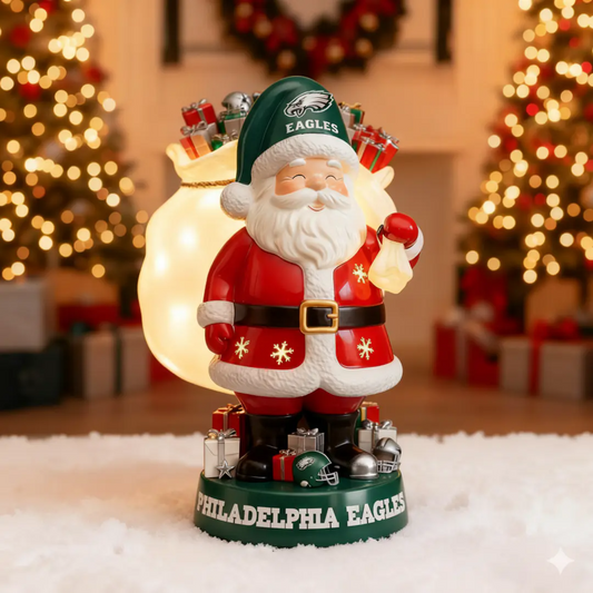 UNIQUE NFL X PHI Santa Claus LED NITE Holiday Statuary NDT NHM