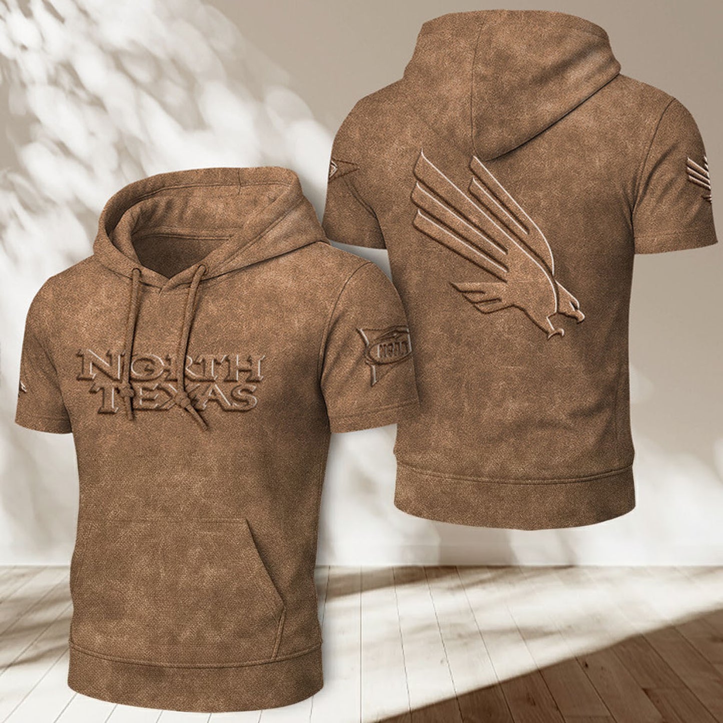 UNT x NCAA Half Sleeve Hoodie T-Shirt DatND ThuongNH