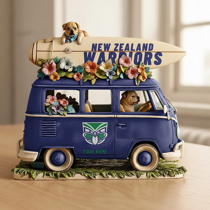 WAR x NRL Funny Dog Driving Summer Car Acrylic Block Plaque Custom Name Gifts DDT CTND