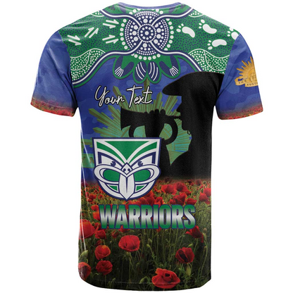 WAR x NRL Rugby ANZAC Day Women V-Neck T-Shirt Last Post Poppy We Will Remember Them DatND DVT