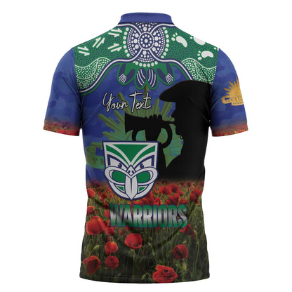 WAR x NRL Rugby ANZAC Day Zipper Polo Shirt Last Post Poppy We Will Remember Them LT14 DatND DVT