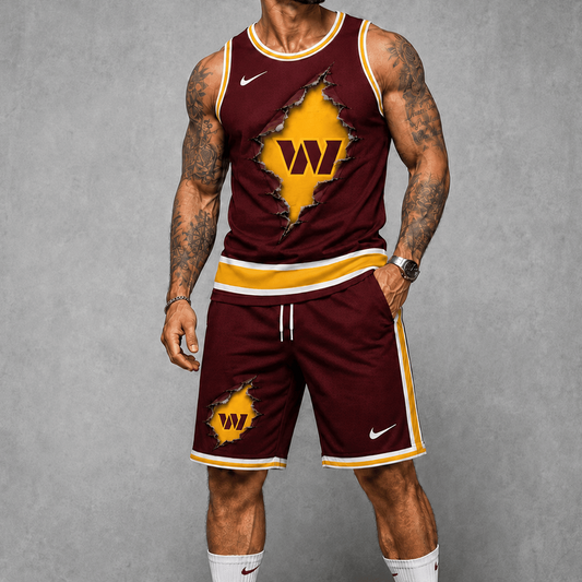 WAS Premium NFL Game Day Football Fan Tank Top and Shorts Set 1706