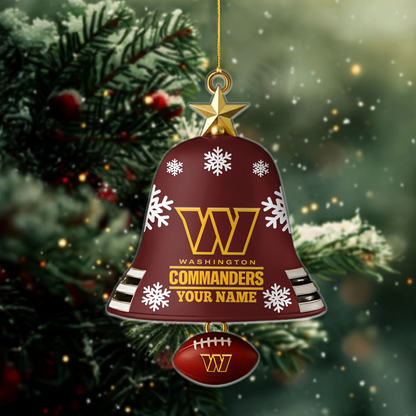 WAS x NFL Christmas Bell Ornament Custom Any Name DatND DVT