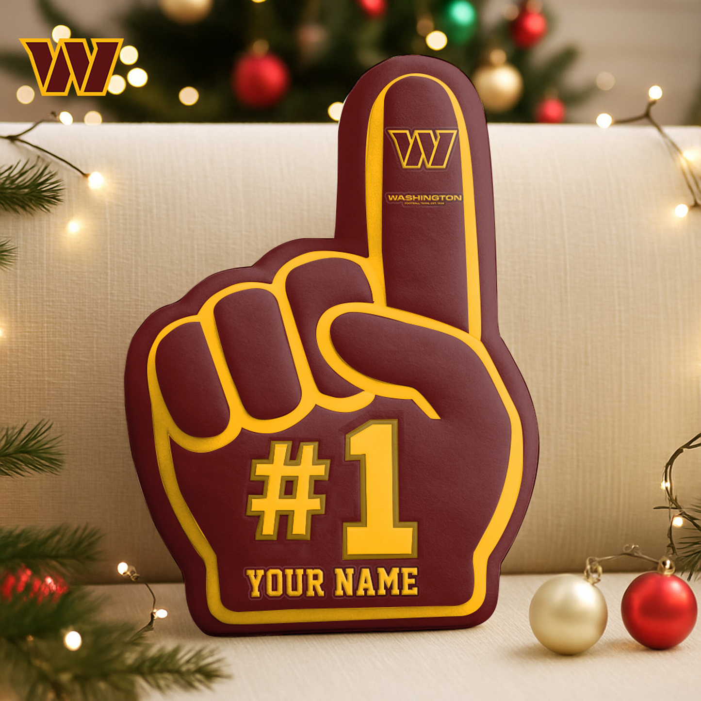 WAS x NFL Customized Shaped Pillow Christmas DATND TANTD