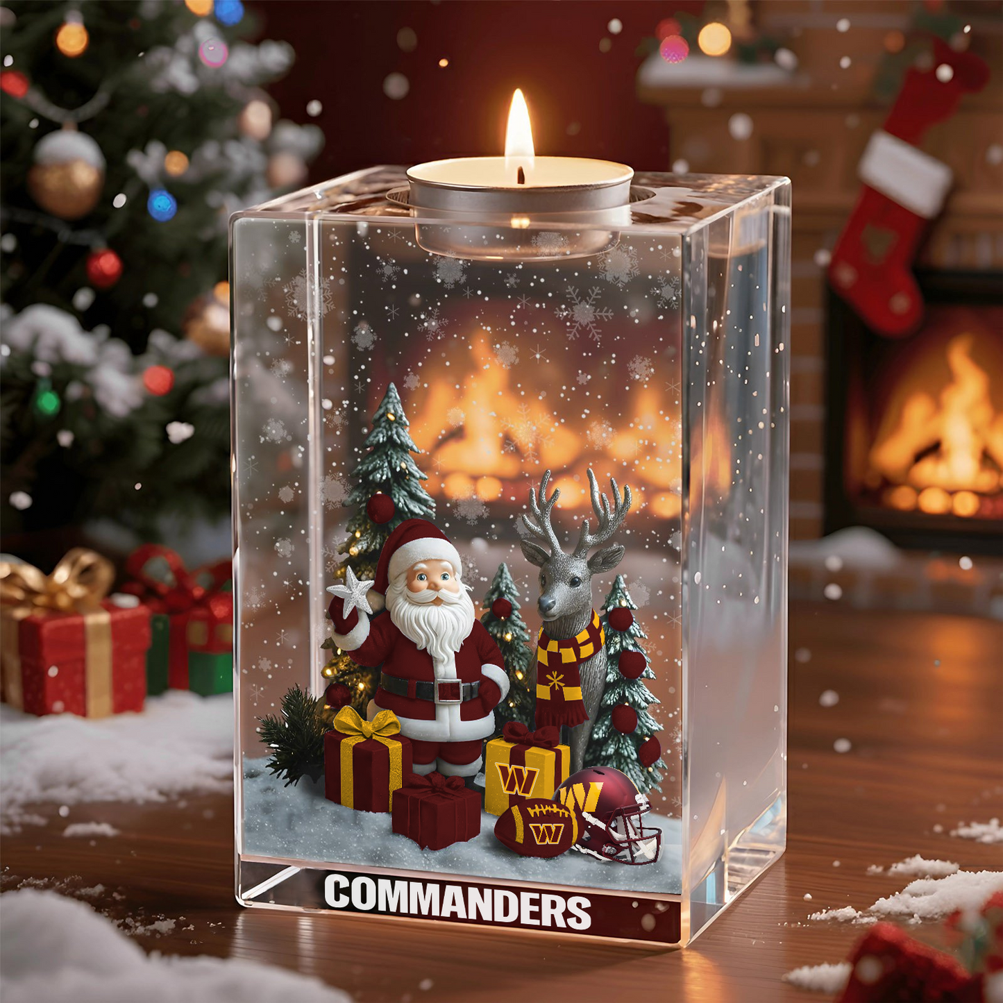 WAS x NFL Personalized Christmas Crystal Candle Holder 2211 DatND DVT