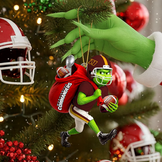 WAS x NFL Personalized Grinch Football Christmas DATND TANTD