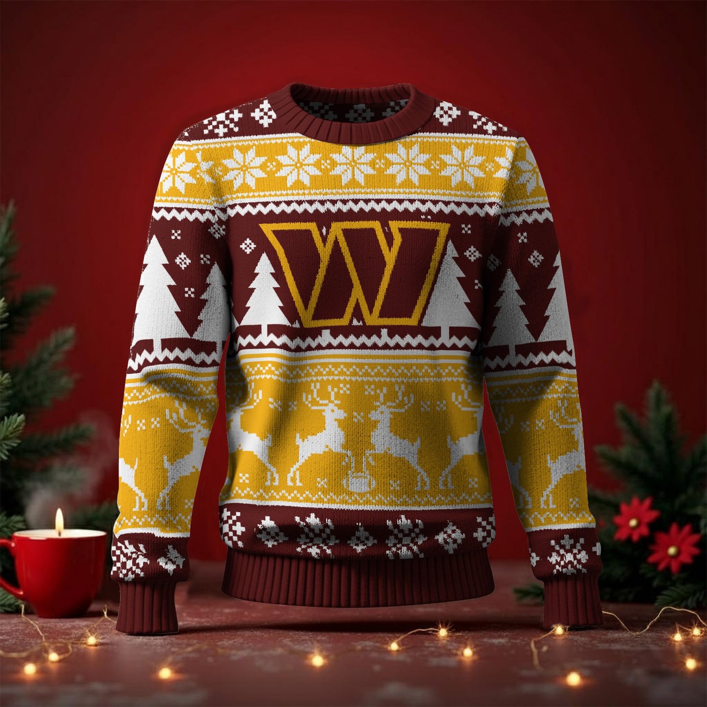 WAS x NFL Premium Ugly Christmas Sweater DatND DVT