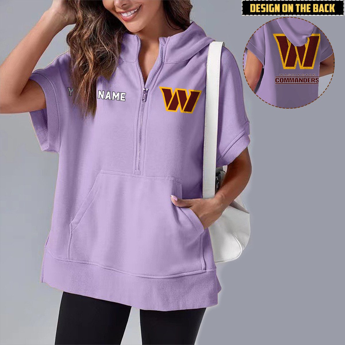 WAS x NFL Short Sleeve Zip Hoodie DATND TANTD