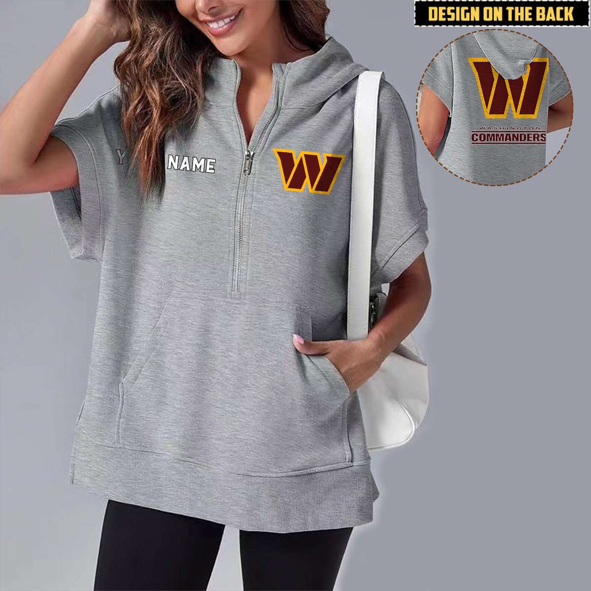WAS x NFL Short Sleeve Zip Hoodie DATND TANTD