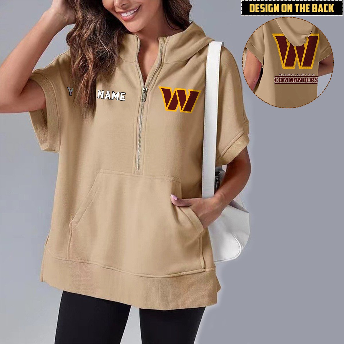 WAS x NFL Short Sleeve Zip Hoodie DATND TANTD