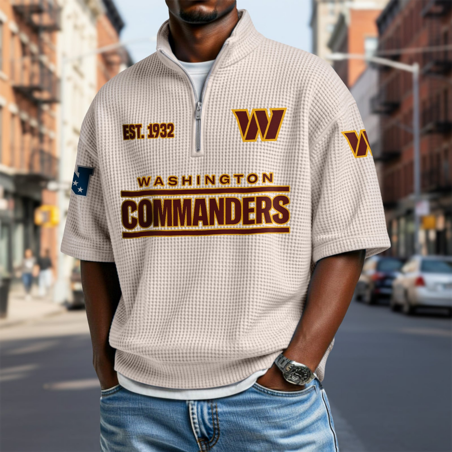 WAS x NFL Waffle Short Sleeve Polo Shirt DatND DVT