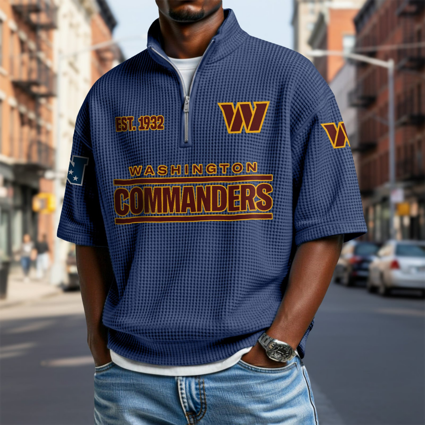 WAS x NFL Waffle Short Sleeve Polo Shirt DatND DVT