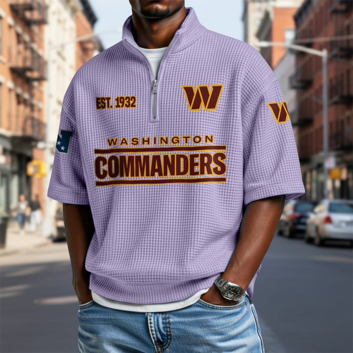 WAS x NFL Waffle Short Sleeve Polo Shirt DatND DVT