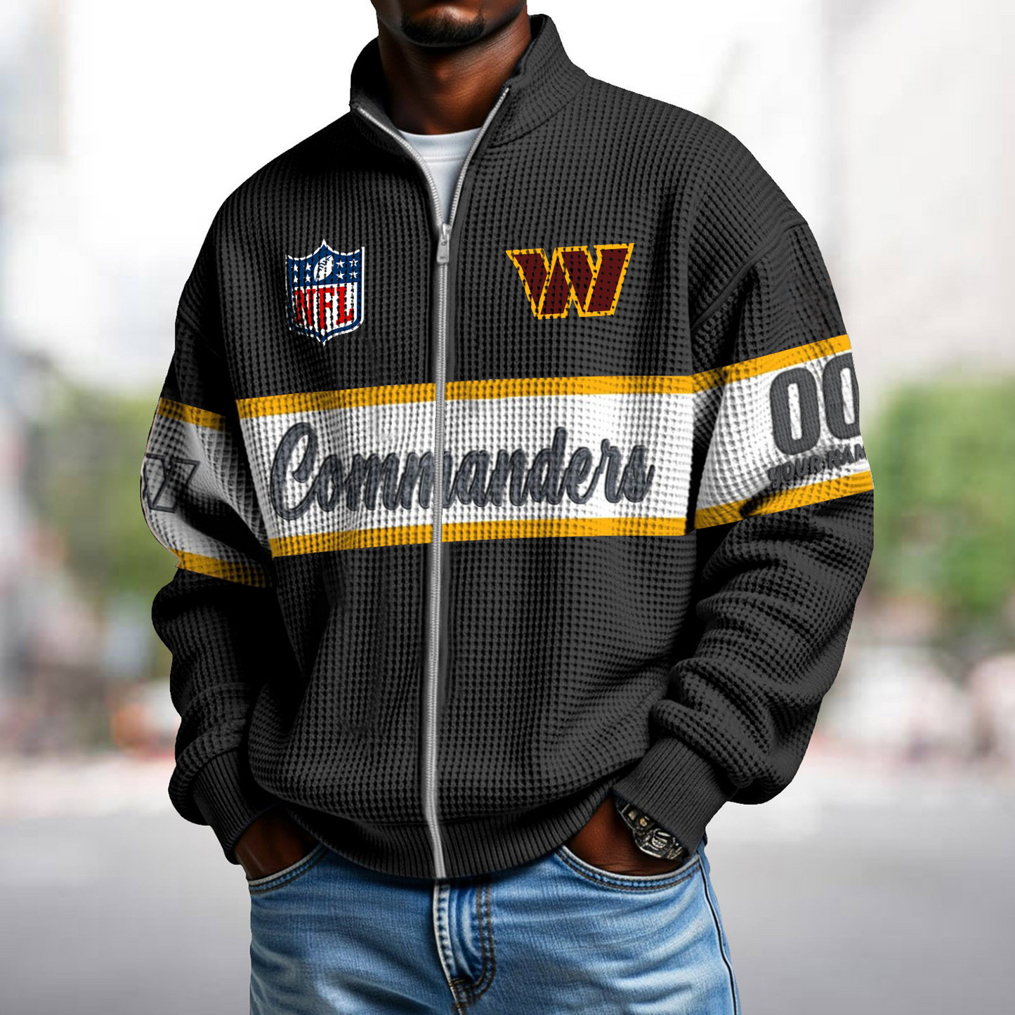 WAS x NFL Waffle Zip-Up Sweatshirt DATND TANTD