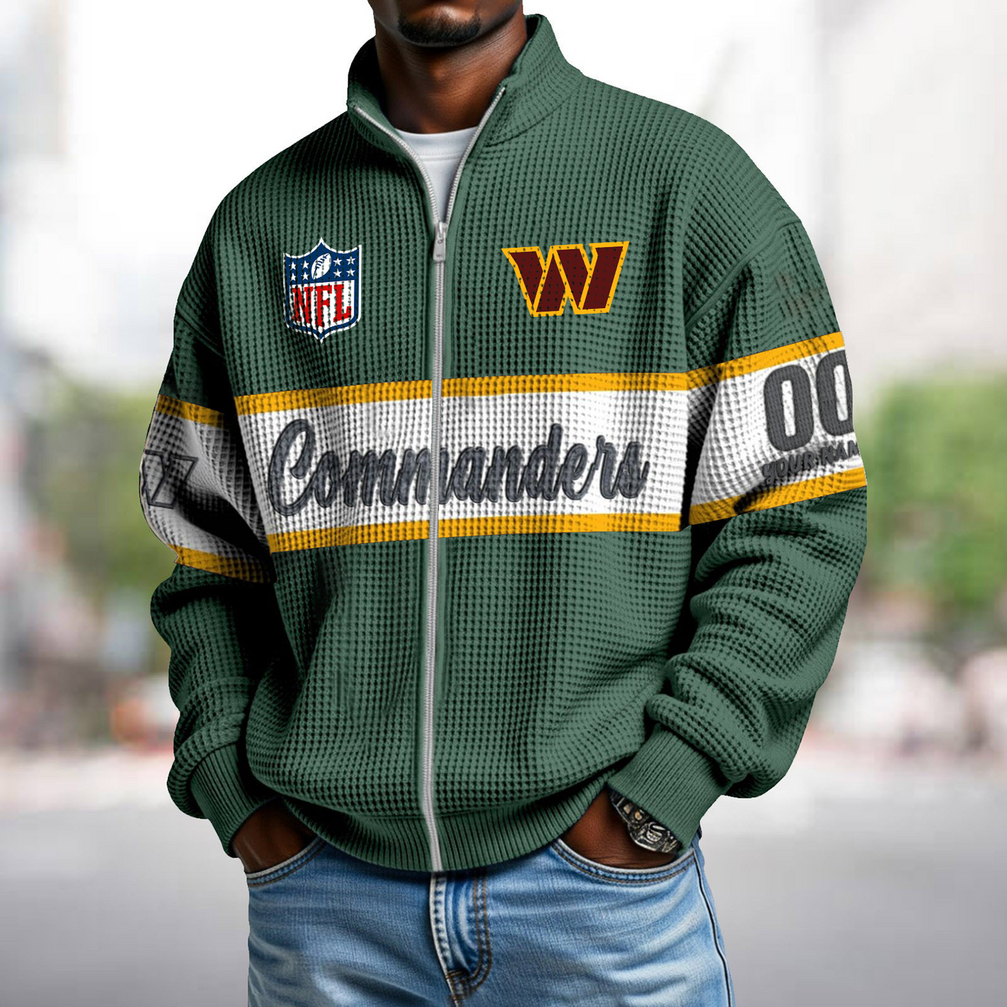 WAS x NFL Waffle Zip-Up Sweatshirt DATND TANTD
