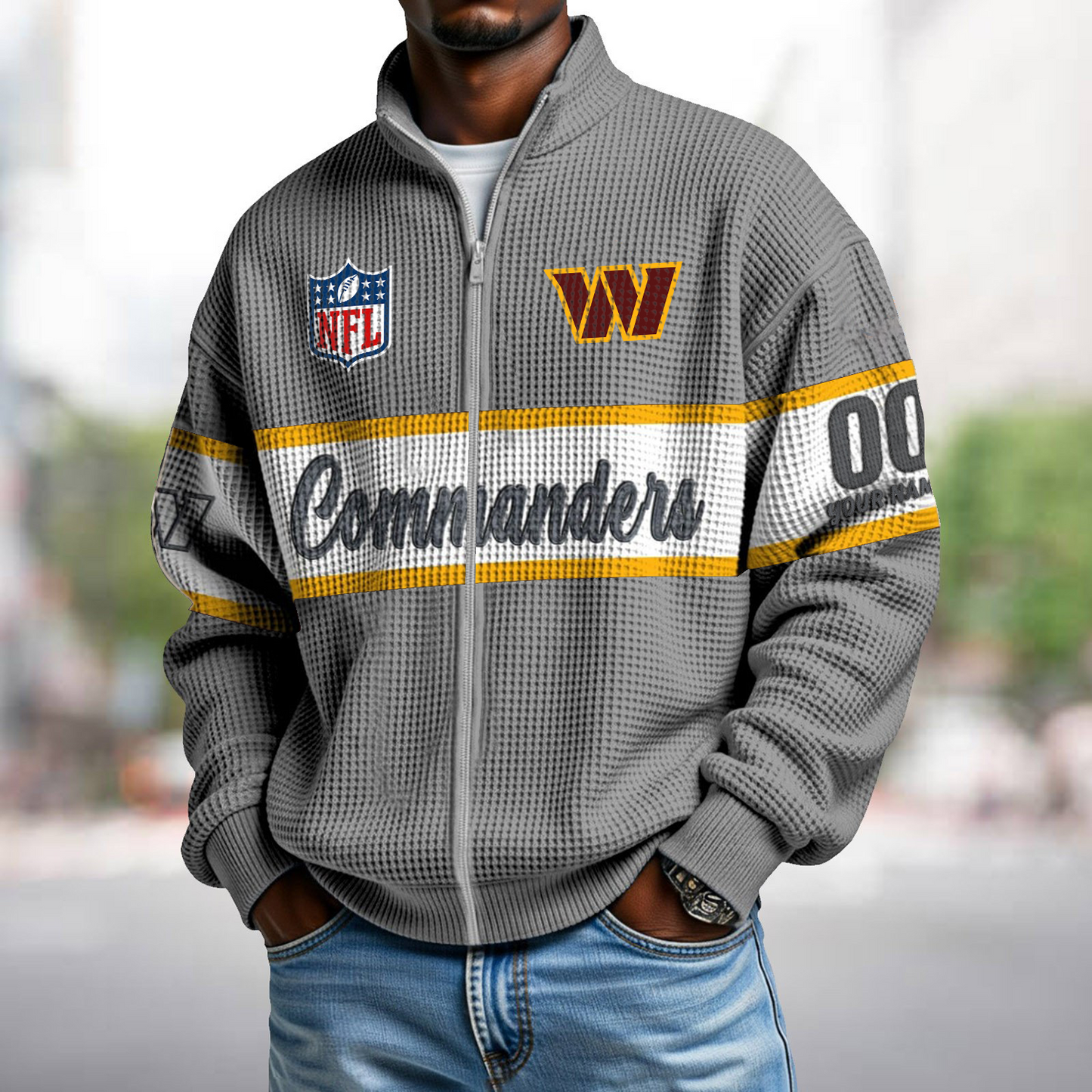 WAS x NFL Waffle Zip-Up Sweatshirt DATND TANTD