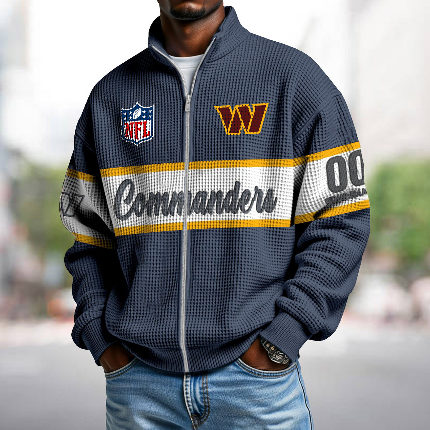 WAS x NFL Waffle Zip-Up Sweatshirt DATND TANTD