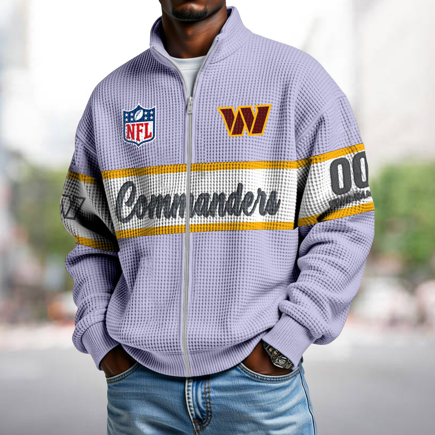 WAS x NFL Waffle Zip-Up Sweatshirt DATND TANTD