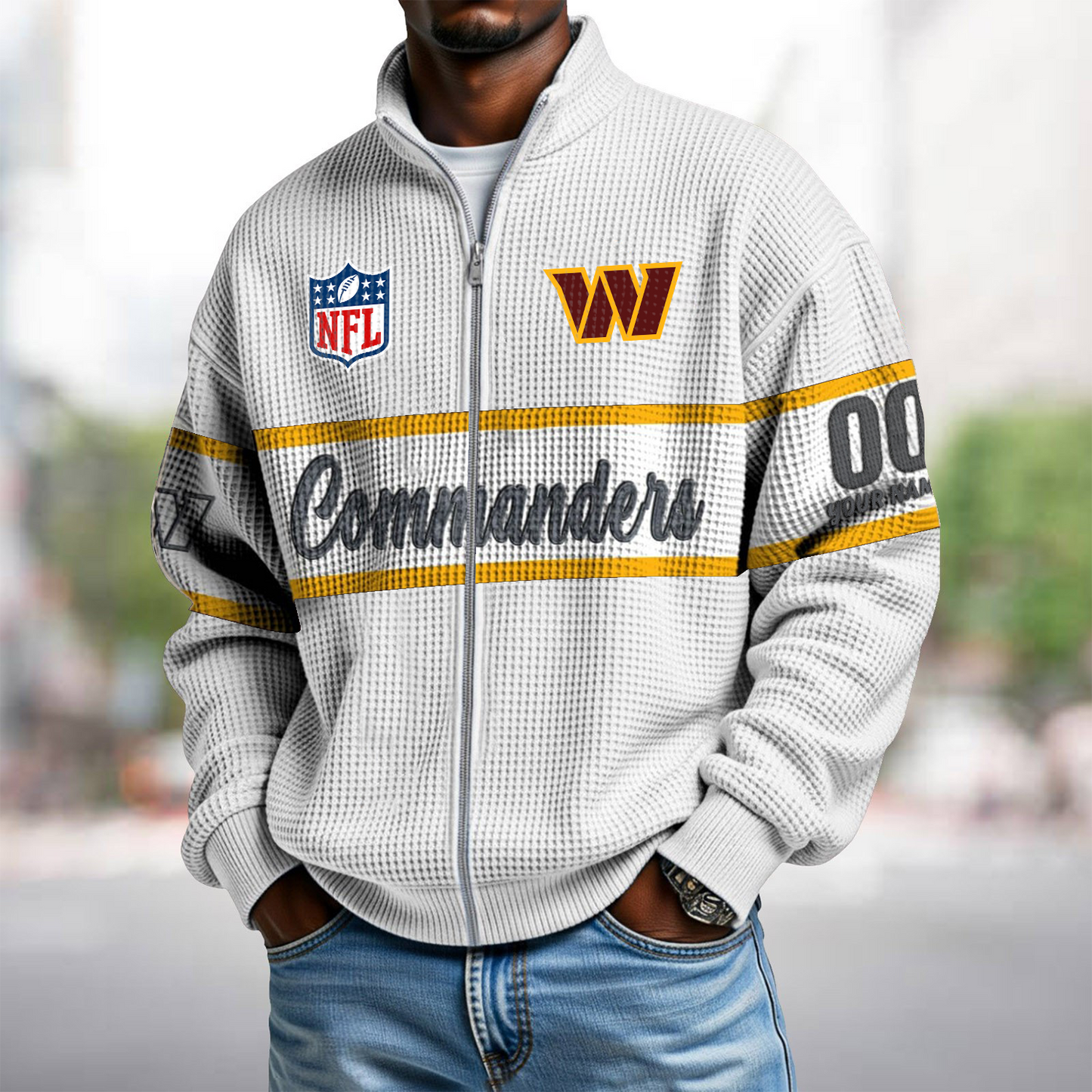 WAS x NFL Waffle Zip-Up Sweatshirt DATND TANTD