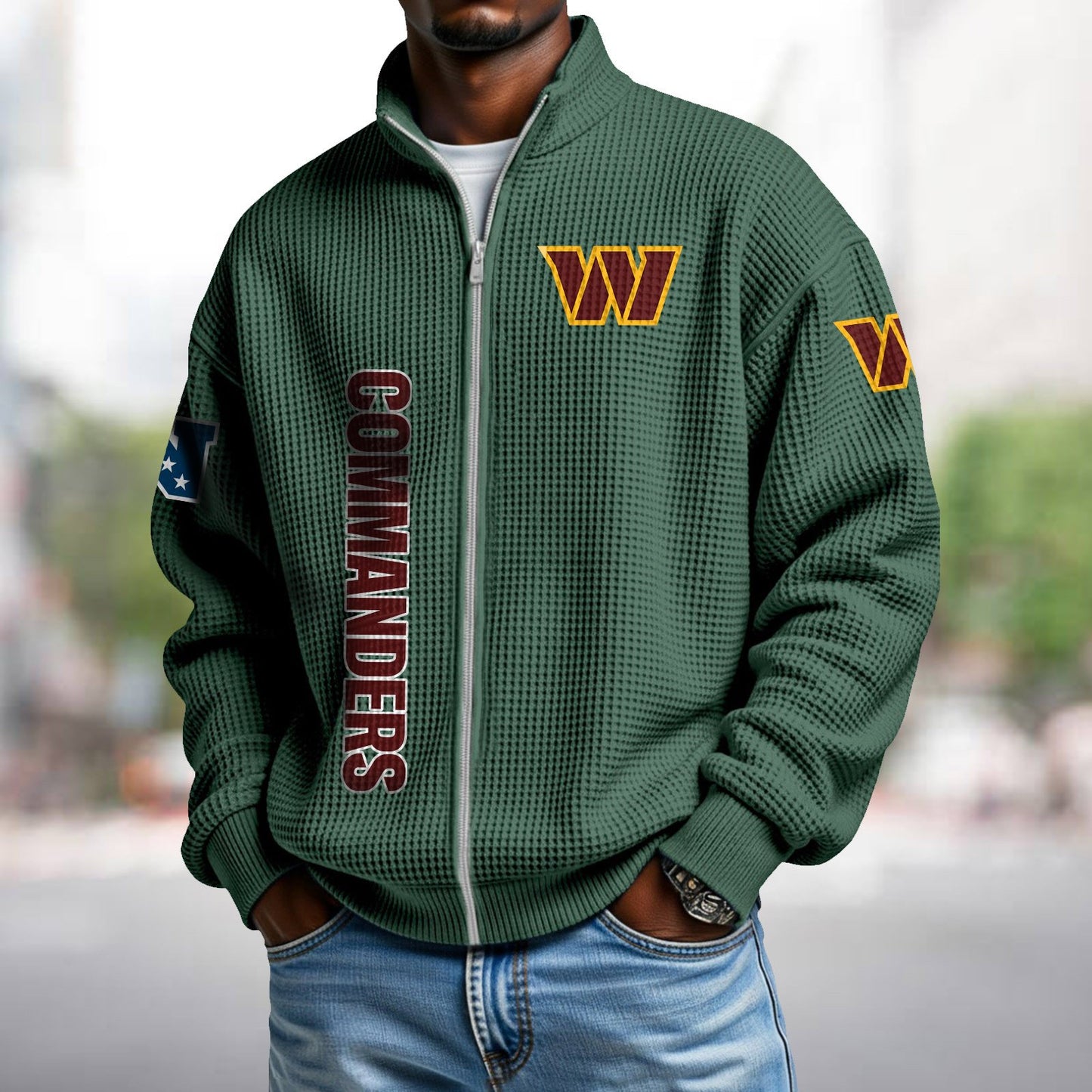 WAS x NFL Waffle Zip-Up Sweatshirt DATND TANTD