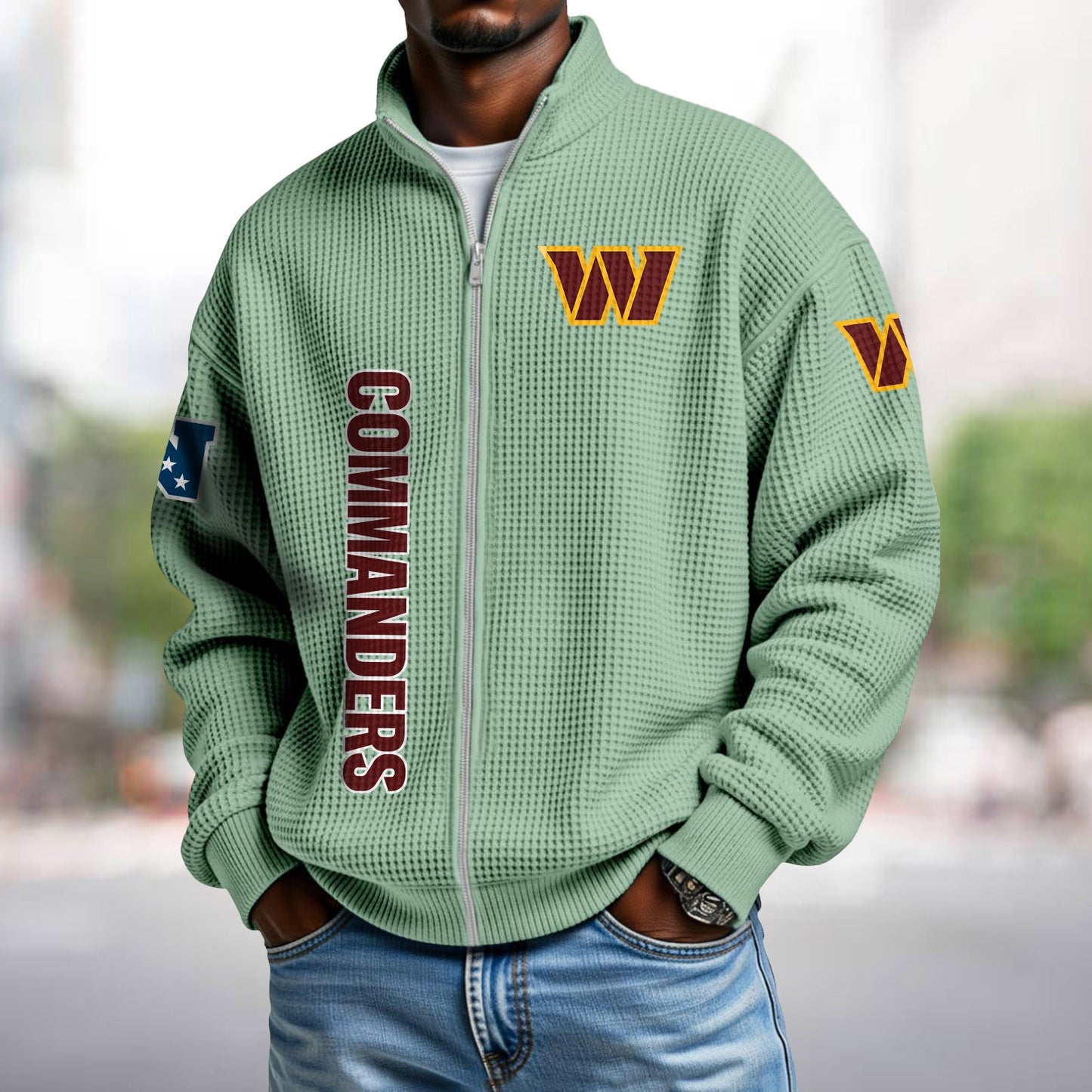 WAS x NFL Waffle Zip-Up Sweatshirt DATND TANTD