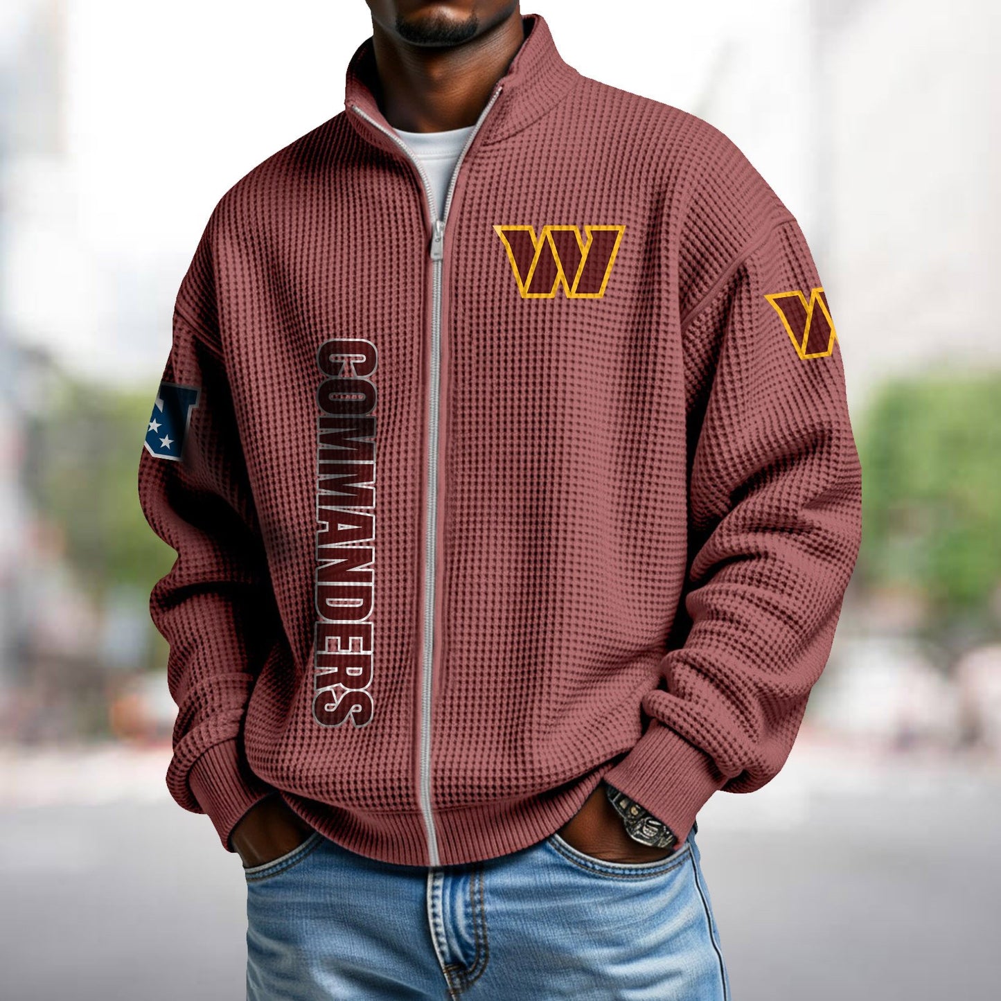 WAS x NFL Waffle Zip-Up Sweatshirt DATND TANTD