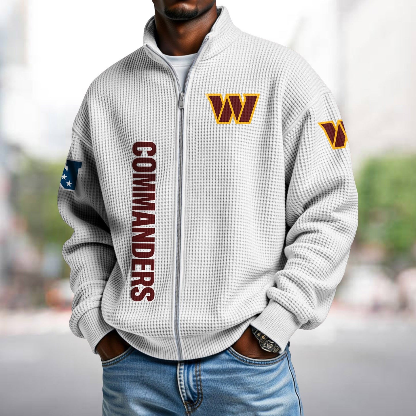 WAS x NFL Waffle Zip-Up Sweatshirt DATND TANTD