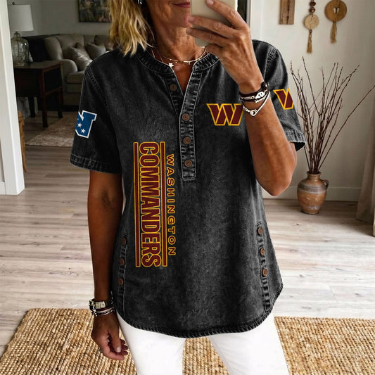 WAS x NFL Womenƒ??s Denim Casual Tops DATND LBN 190526