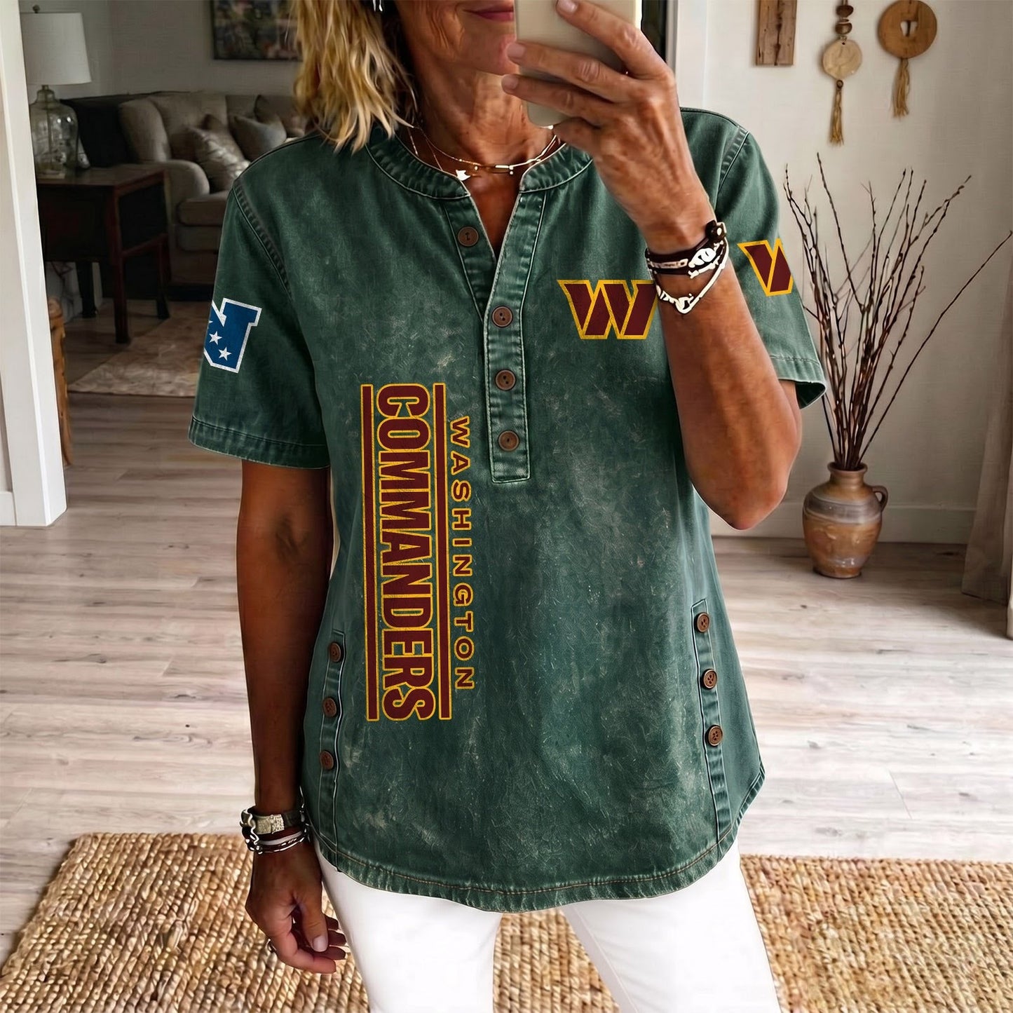 WAS x NFL Womenƒ??s Denim Casual Tops DATND LBN 190526