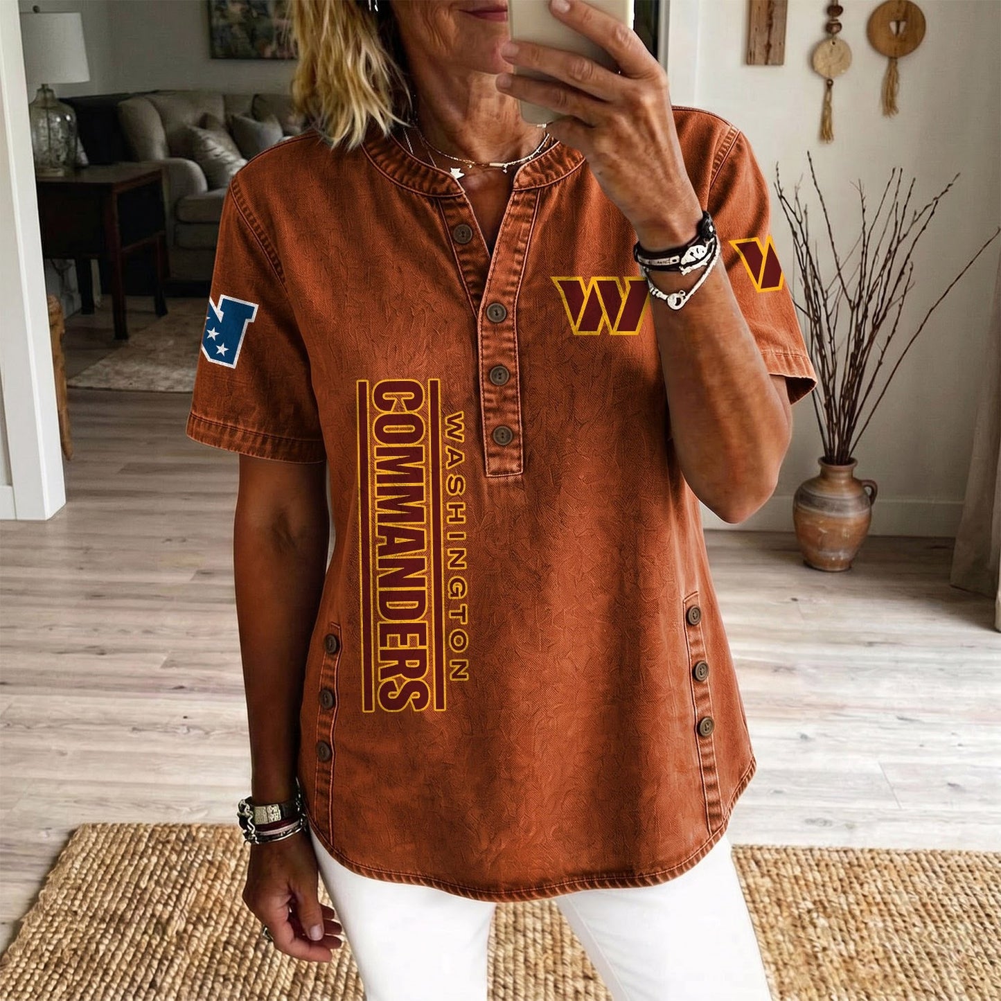 WAS x NFL Womenƒ??s Denim Casual Tops DATND LBN 190526
