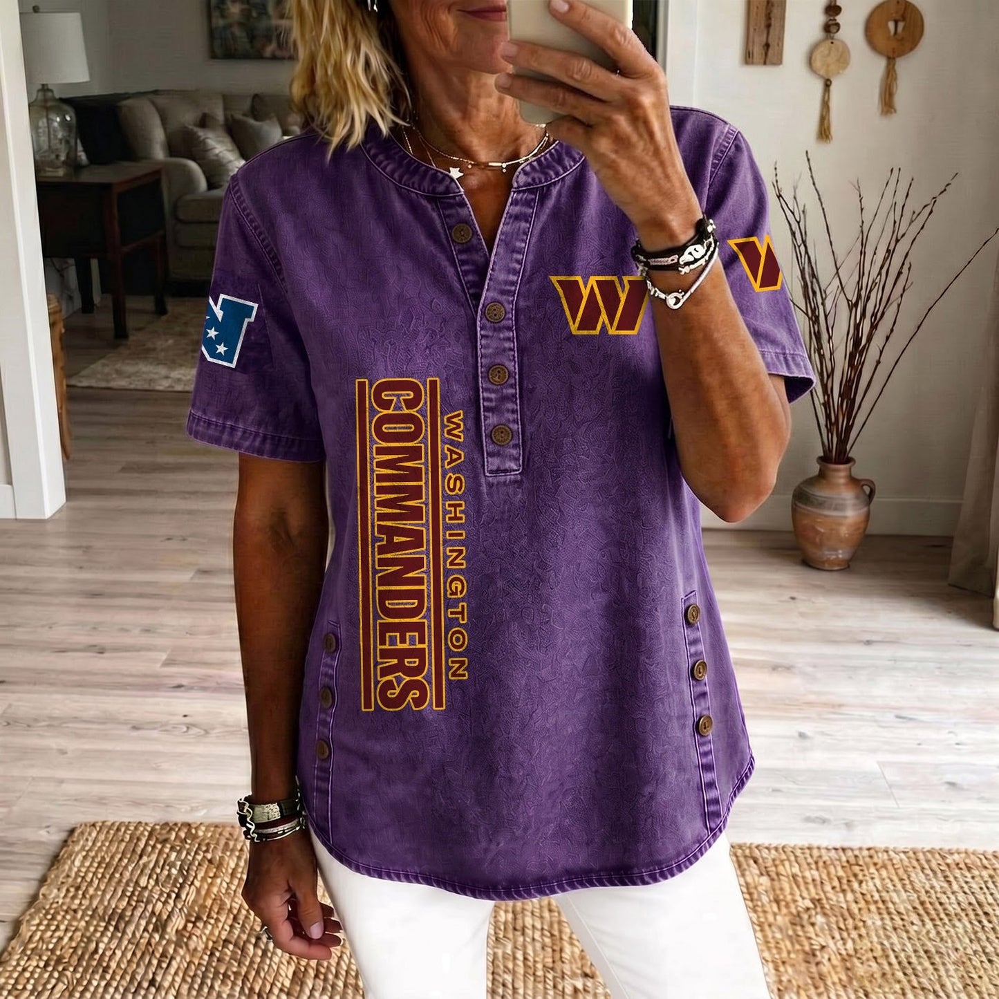 WAS x NFL Womenƒ??s Denim Casual Tops DATND LBN 190526