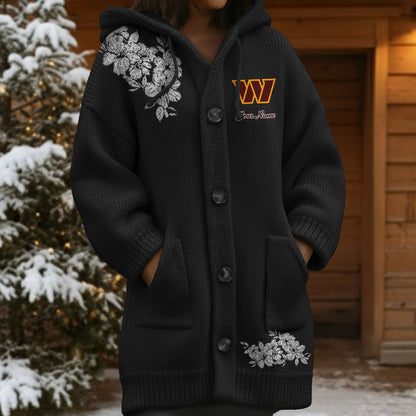WAS x NFL Women's Casual Knitted Hooded Cardigan DATND TANTD 211125