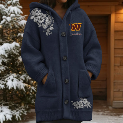 WAS x NFL Women's Casual Knitted Hooded Cardigan DATND TANTD 211125