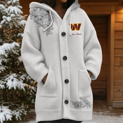 WAS x NFL Women's Casual Knitted Hooded Cardigan DATND TANTD 211125