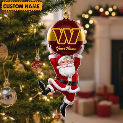 WAS x Personalized NFL Acrylic Ornament Christmas DATND TANTD
