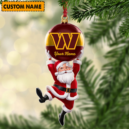 WAS x Personalized NFL Acrylic Ornament Christmas DATND TANTD