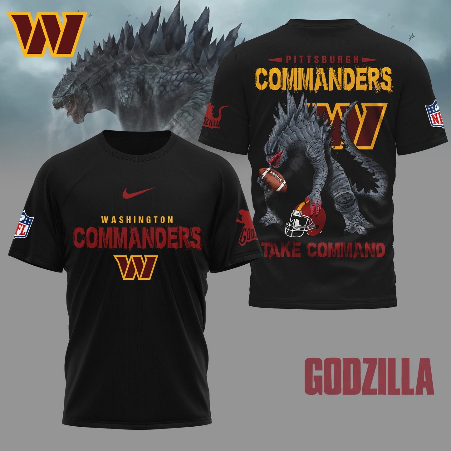 WC Premium NFL Godzilla Football Shirt DDT CTND
