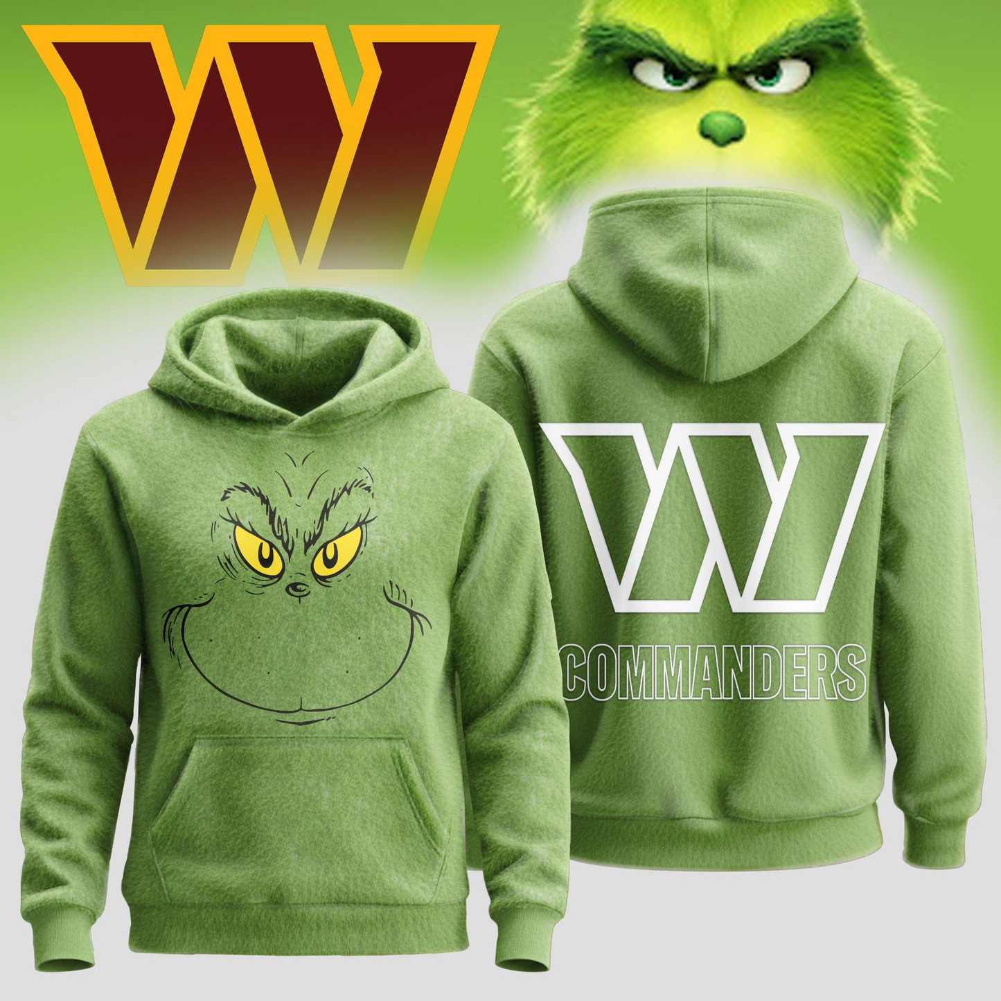 WC Premium NFL Grinch Christmas Hoodie DDT CTND