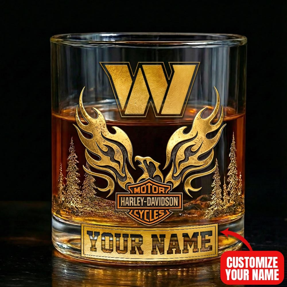WC Premium NFL Motorcycle Personalized Whiskey Glass DDT NTL