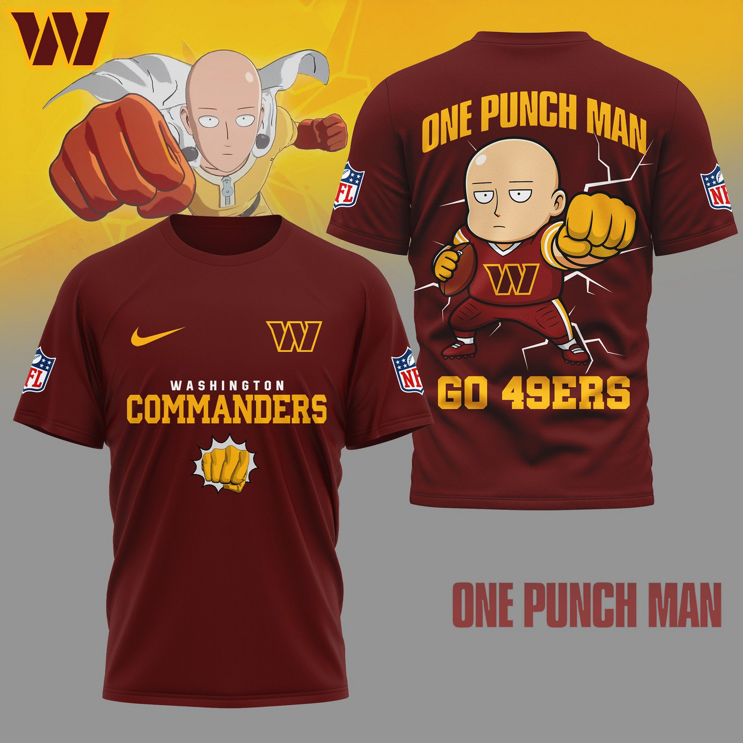 WC Premium NFL One Punch Man Fan 3D Shirt DDT NTL