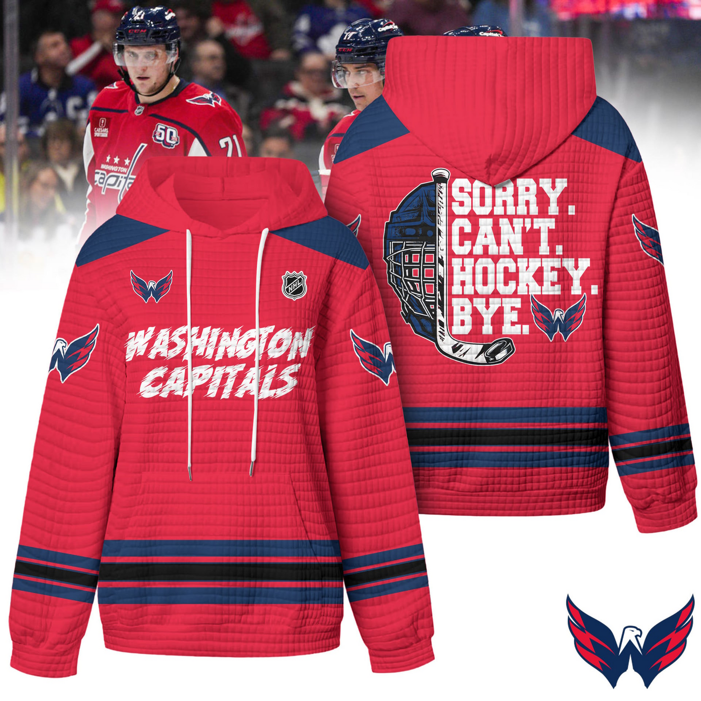 WC Premium NHL Sorry Busy Hockey Waffle Hoodie DDT NTL
