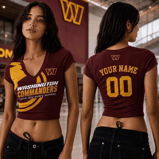 WC x NFL Premium Women V-neck Croptop Personalized Gift For Fan