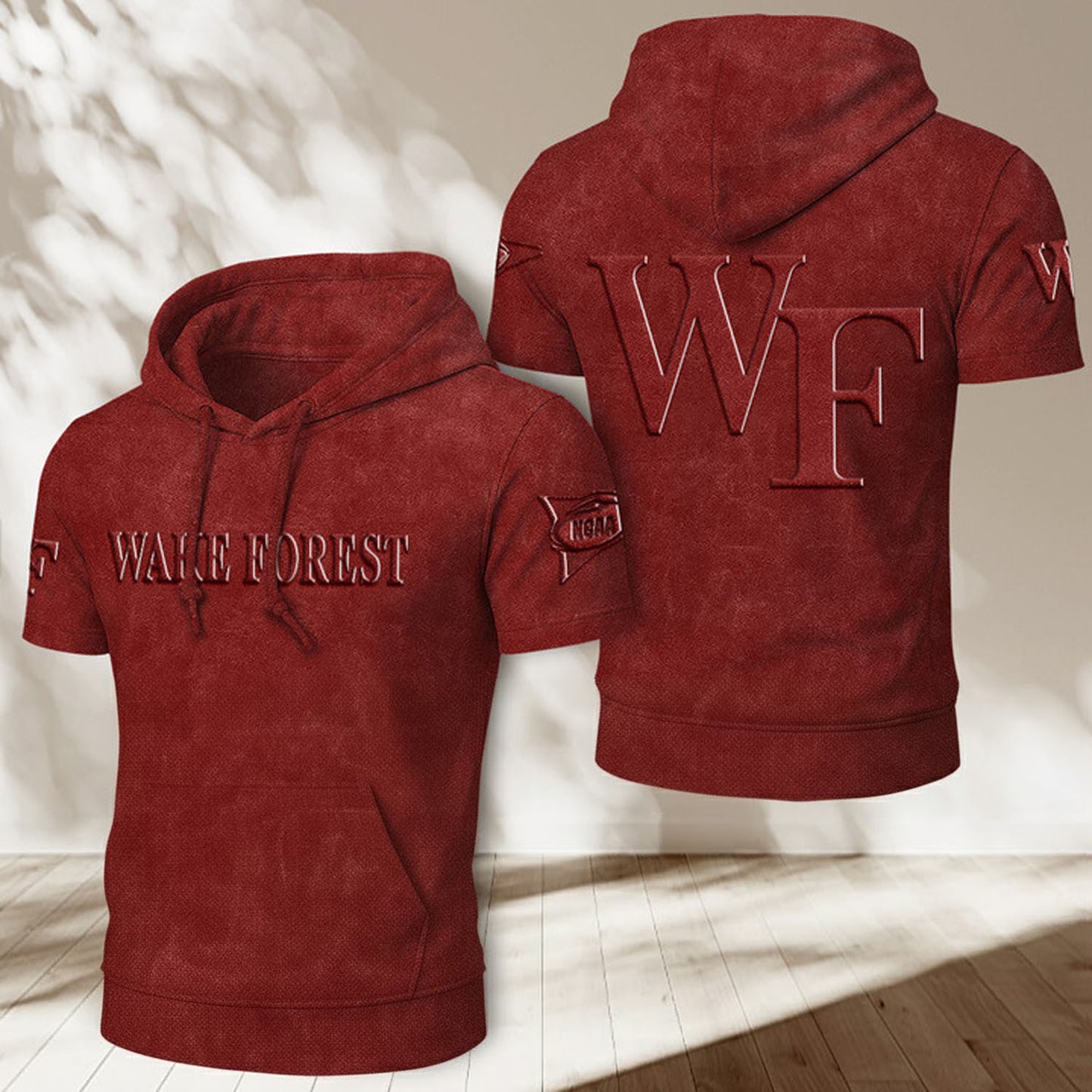 WFU x NCAA Half Sleeve Hoodie T-Shirt DatND ThuongNH