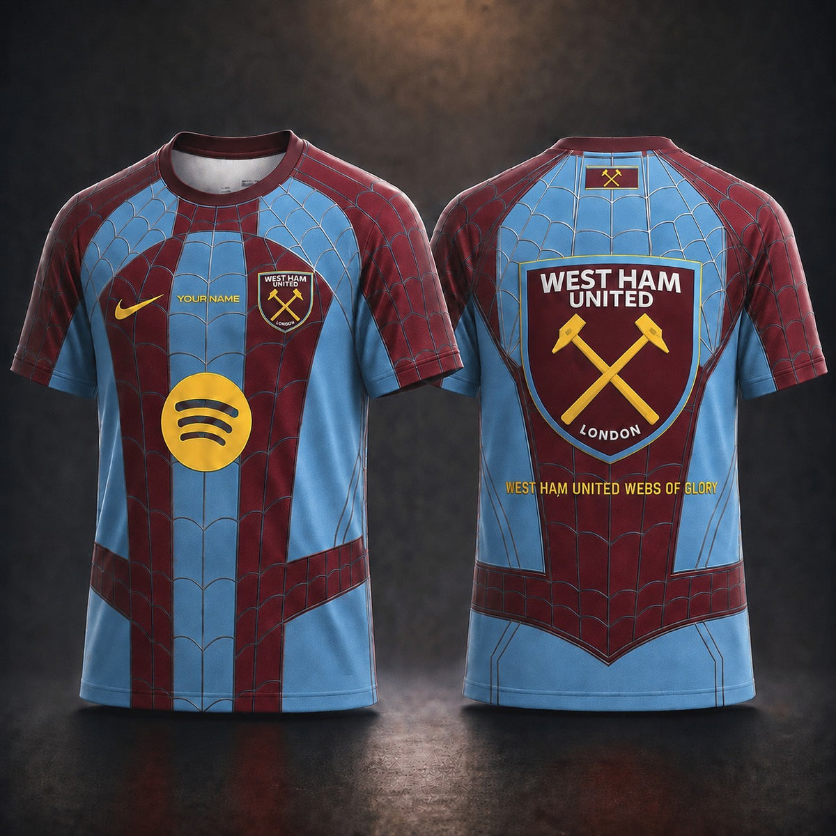 WHU EPL x Spider Halloween Premium All Over Print T-Shirt Personalized Gift For Fan Sport Soccer