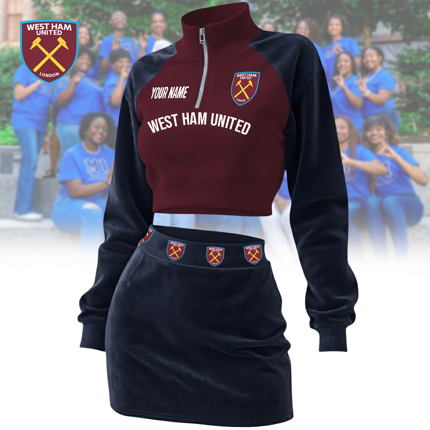 WHU x EPL Premium Long Zip Polo Shirt DDT CTND